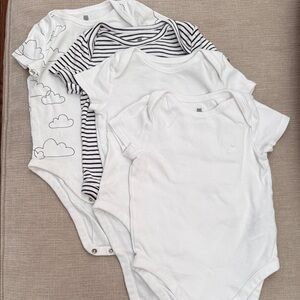 Classic White and Striped Baby bodysuits- Gap